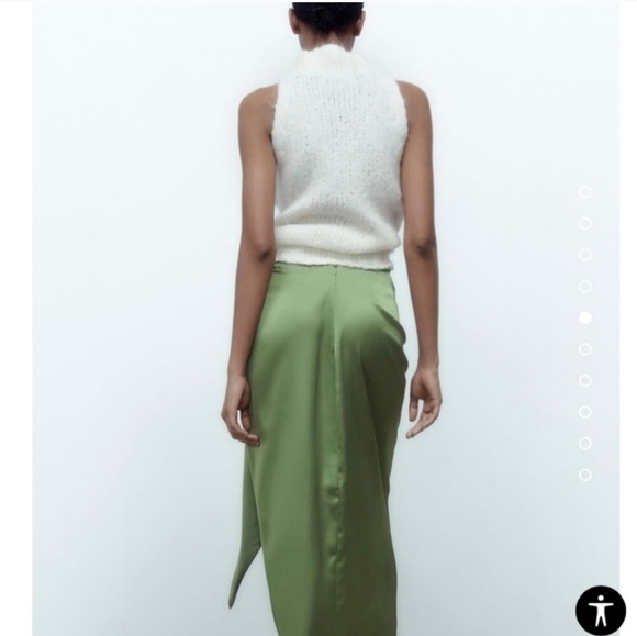 ZARA SATIN KNOTTED MIDI MAXI SKIRT SIZE L - Picture 2 of 14